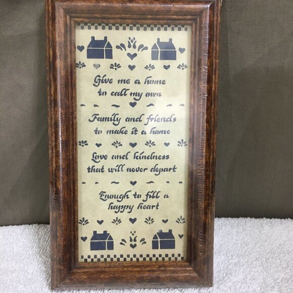 Vintage NOS NEW Small Handmade Scissor Art Framed Give Me a Home - Picture 1 of 4